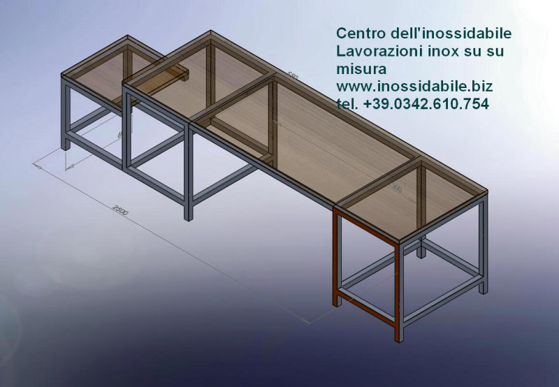 Mobile per casa struttura in acciaio inox con top in legno photo ... Strutture mobili in legno