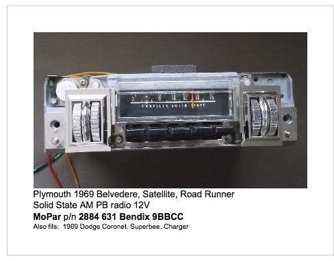 Bendix Radio Audio Output Transformer Crysler Plymouth Dodge  2057317-3 1968-71 