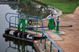 Diana working the lock