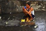 Roasting corn. During the late Spring and Summer it is common to roast corn for sale.