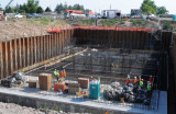 Headworks Floor 9/3/09-Placed 1,823 cubic yards(188 truck loads) of concrete in 11 hours