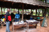 Our cook Woody check out the kitchen at Twiga camp