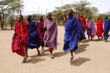 Welcome dance outside the village