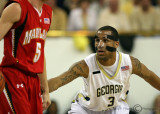 Georgia Tech G Miller squares up to defend Maryland G Hayes