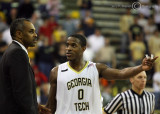 Jackets G Clinch discusses the situation with Coach Hewitt
