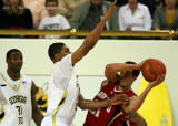 Georgia Tech G Storrs puts pressure on Maryland G Vasquez