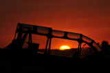 Sunset through the canopy of a T-6 Texan