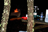The camp, between the the rains, it just as staterd the rain hard again