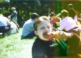 Ryan eats drumstick