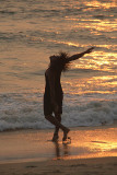 Indian Man on Varkala Beach at Sunset