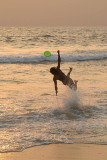 Playing Frisbee at Sunset Varkala 02
