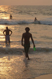 Man with Frisbee at Sunset Varkala