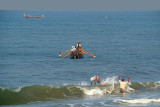 Fishermen off Black Beach Varkala
