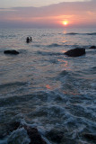 Wading Fisherman at Sunset Varkala 03
