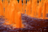 Daley Plaza Fountain, dyed red in support of Chicago Blackhawks Stanley Cup run in 2010, Chicago, IL