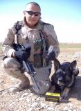 SSgt Pablo Martinez and Argo show off the new Leatherman Surge