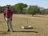 Jerry in front of the hut