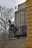 Franz Liszt peering off the balcony
