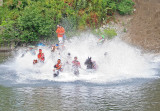 Hitting The Water After 225 ft Downhill Run
