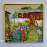 A COLORFUL PAINTING IN A LOCAL ART EXHIBIT - ISO 400