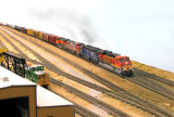 BNSF 7525 and company hauling 49 cars past Malin Yard.