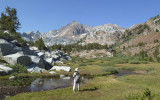 Stella makes a photograph looking back toward our campsite.