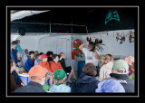 The kids enthralled with the beast