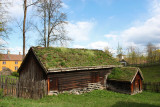 Rough timbered farm house in Norsk Folkemuseum