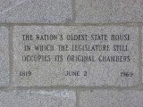 On this plaque, it says that Concord's State House is the oldest in the nation where it is still occupied by the Legislature.