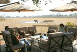 On the deck at Savuti overlooking a watering hole