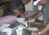 Richard and David drilling holes
