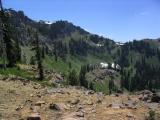View down into Bear Lake cirque from the Foxtail stand