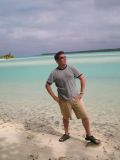 Dan looking fly with motu 'Angari in the background
