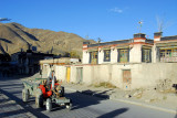 Tractor driving through Gyantse