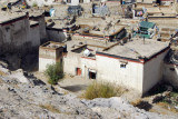 Solar cooker on the roof of a house in old town Gyantse