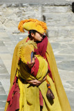 Young monks roughhousing