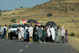 Traffic blocking timkat celebration outside Maksegnit