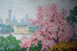 Yongwang Station has mosaics of each bank of the Taedong River in spring
