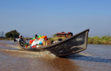 Heavily loaded cargo boat, Inle Lake