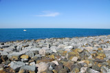 Breakwater protecting the Palm Jumeirah crescent