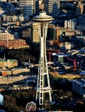 Space Needle and tall cranes