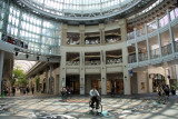 Riding beneath the dome in Marugame-machi