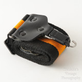 08 Vintage Kaiser Wide Camera Strap Orange and Black Strip with Locking Strap Lugs.jpg