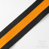 03 Vintage Kaiser Wide Camera Strap Orange and Black Strip with Locking Strap Lugs.jpg