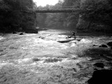 Partie de kayak dans le gave d'Ossau, forêt du Bager (1977)