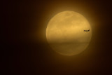 Super moon with Jet Flyby