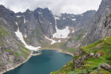 Lofoten islands, view on Trollfjordvatnet lake