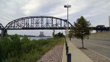 Train crossing the Mississippi at St. Louis