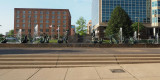 Statues and fountains in Aloe Plaza in front of the St. Louis Union Station