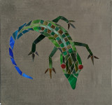 Stained glass in cement